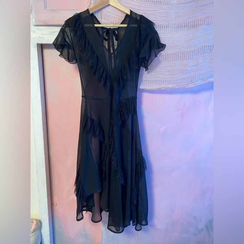 Elegant Black Sheer Dress